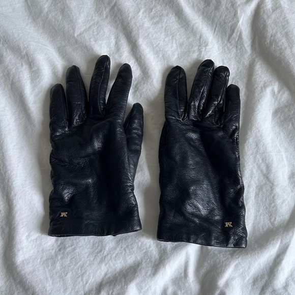 Max Mara Black Spalato Gloves Black Size 7 - Picture 2 of 9